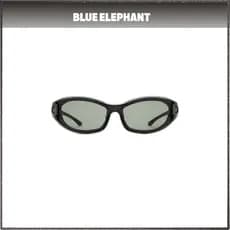 [Elefante Azul] Óculos De Sol Da Moda Coreana Preta ARZA/Armação Oval Por [JOMI_KOREA]