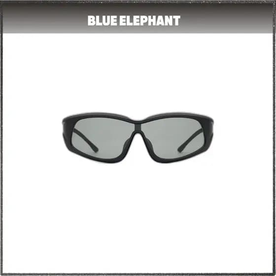 [Elefante Azul] Óculos De Sol Da Moda Coreana Preto Fosco FLOW/Por [JOMI_KOREA]
