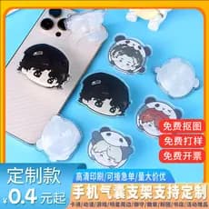 Suporte retrátil para celular em acrílico com revestimento de resina, suporte preguiçoso, pequena figura de personagem d