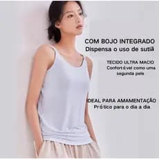 Regata de Amamentação com Botões Frontais e Alças Ajustáveis para Gestantes