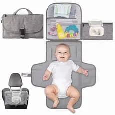 Mesa portátil para troca de bebê com bandeja acolchoada para fraldas