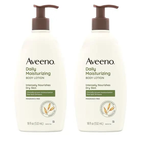 Loção Hidratante Diária Aveeno Active Naturals, Frasco de 18 Onças (Pacote com 2)