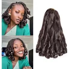 Cabelo Sintético para Tranças French Curl, 12 Polegadas, 8 Pacotes, Pré-esticado, Ondas Soltas, Cabelo para Tranças com