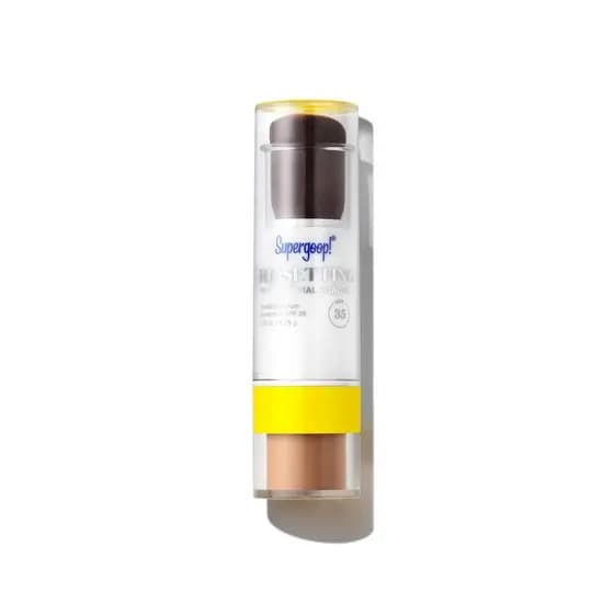 Super Goop! (Re) setting Pó Facial FPS 35 - Protetor Solar Mineral de Amplo Espectro - 0,15 oz - Controle de Brilho, Aca