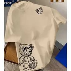 Camiseta Masculina 100% Algodão Premium Urso Style Camisa Malha Premium