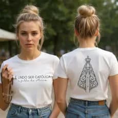 Camiseta Babylook Como É Lindo Ser Católica Algodão Cores