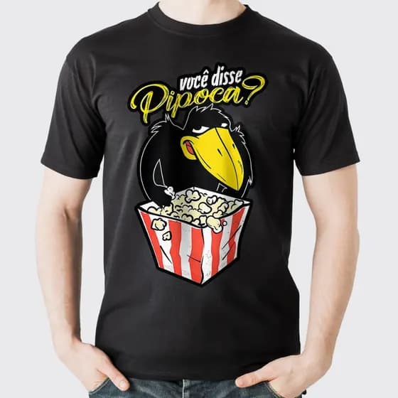 [Camiseta Premium em Algodão Puro]GXG Camiseta Camisa Você Disse Pipoca Frases Engraçadas Blusa unissex 100% Algodão Env