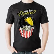 [Camiseta Premium em Algodão Puro]GXG Camiseta Camisa Você Disse Pipoca Frases Engraçadas Blusa unissex 100% Algodão Env