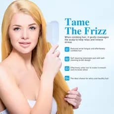 Escova de Massagem com Almofada Retrátil, Escova de Cabelo Retrátil, Escova de Cabelo Antiestática e Autolimpante para M