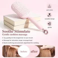 Escova de Cabelo Autolimpante, Escova de Massagem com Almofada Retrátil, Escova com Almofada de Ar, Escova Antiestática