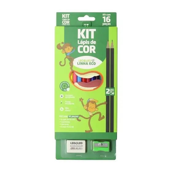 Kit Lápis De Cor 16 Peças - Leo & Leo