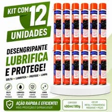 Kit Com 12/6 Unidades Desengripante Antiferrugem Lubrificante Uso Geral ChemiColor Spray Orange 400ml oleo, multi uso