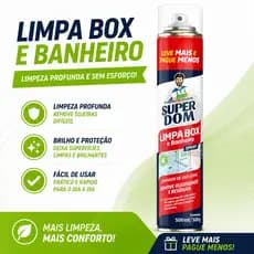 Limpa Box e Banheiro Spray Super Dom 500ml Remove Gordura Sujeira, tira manchas box, spray limpa box