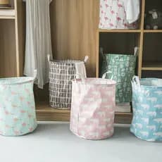 [Estoque pronto] Cesto de roupas sujas simples estilo nórdico Cesto de armazenamento de tecido Cesto de roupa suja para