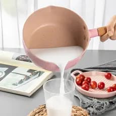 [Estoque pronto] Panela de neve japonesa Panela de leite de pedra médica Panela antiaderente Panela de indução Panela de