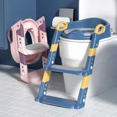 Assento sanitário infantil ajustável com apoios para as mãos