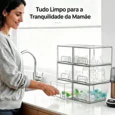 Caixa Organizadora Gaveta Acrílico Transparente Multiuso para Cozinha Banheiro Mesa Escritório 2/4 Peças