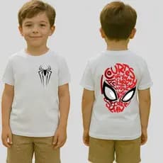Camisa 30.1 TEIA 02 Spider Man Homem Aranha Friendry Algodão Leve Fresca 2 ao 14 Meninos Estampada