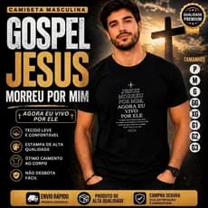 Camiseta Masculina Religiosa Estampada Jesus Morreu Por Mim