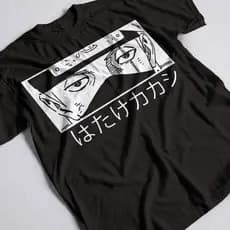 Camisa Naruto Kakashi Unissex 100% Algodão Camiseta Anime
