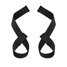 Strap Musculação Academia Crossfit 100% Algodão Preto Na Medida