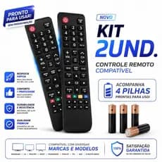 Kit Controle Remoto Compatível Samsung Smart TV C/ Pilhas AAA Inclusas Pronto para o Uso