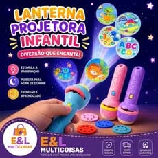 Lanterna Projetora Infantil Com 24 Imagens Animais para Crianças  Brinquedo Projeção 3 Discos