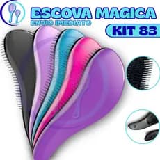 Kit 83 - Escovas Mágicas pra cabelo - Anti Frizz - De Desembaraçar Cabelo - Escova Cabelo