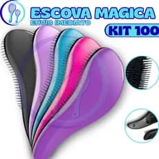 Kit 100 - Escovas Mágicas pra cabelo - Anti Frizz - De Desembaraçar Cabelo - Escova Cabelo