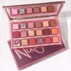 Paleta de sombras de 18 cores, paleta de sombras de longa duração, cores neutras, brilhantes, foscas, com glitter e pero