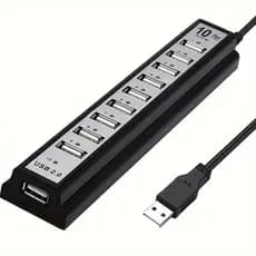 Hub USB de 10 portas compatível com adaptadores externos PS5/PS4/Xbox/PC/Mac-USB, 10 portas independentes, USB (sem nece