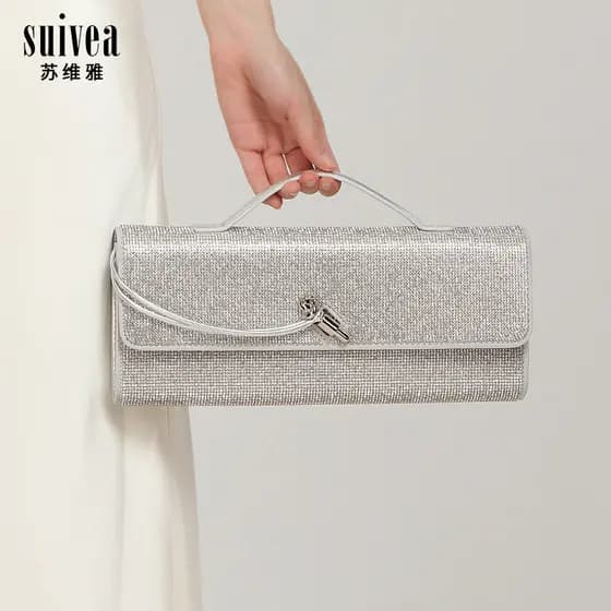 Europeu americano senhoras temperamento High-End embreagem jantar saco luz luxo diamante saco novo estilo acordeão Cross