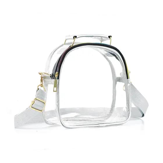 Pronto estoque Amazon novo estilo bolsa mensageiro transparente feminina pvc inodoro bolsa mensageiro de um ombro
