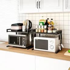 [Novo produto] prateleira de cozinha bancada forno de microondas prateleira doméstica dupla camada Desktop panela de arr
