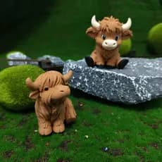 Impressão 3D criativa escocesa Highland vaca ornamentos bonecas High-End nicho ornamentos carro