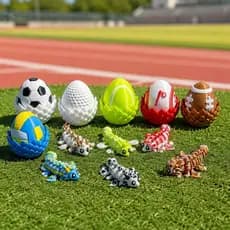 Brinquedo de impressão 3D Conjunto de ovo de dragão Decoração de futebol Modelo Bola Brinquedo pequeno