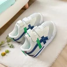 Crianças tênis sapatos brancos meninos meninas tênis Forrest Gump sapatos de couro Velcro sapatos da criança do bebê