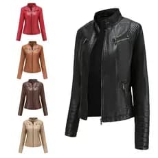 Nova Jaqueta de Couro Feminina 20, Estilo Europeu e Americano, Fina para Primavera e Outono, Roupa de Motociclista, Tam
