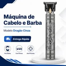 Máquina De Cortar Cabelo e Barba Barbeiro Acabamento Profissional Dragão Recarregável Portátil