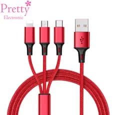 Um para três cabos de dados Android Tipo c Cabo de carregamento Universal três em um para celular Tipo-c Cabo multifunci