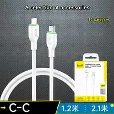 Cabo de dados USB-C para USB-C Dual Typec PD Cabo de carregamento rápido 65W Cabo de carregamento para Laptop e celular