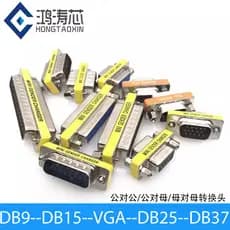Porta Serial de 9 pinos macho para fêmea cabeça de conversão VGA adaptador reto DB9/15/25/37 macho para fêmea