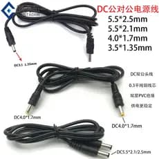 Cabo de alimentação móvel boca redonda DC3.5mm 4.0*1.7 Plug 5.5*2.5mm cabeça macho para carregamento macho