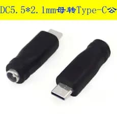 Interface de alimentação DC 5.5 * 2.1 mm Adaptador fêmea para typec macho 5521 Plugue redondo Orifício redondo Cabo de a