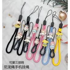 Cordão de telefone móvel dos desenhos animados estilo pulso canela cão melodia anel corda curto resistente ao choque cor