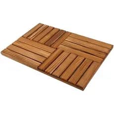 Tapete De Banho De Madeira De Teca Utoplike , Chuveiro Grande De 32 x 20 Polegadas Para Banheiro Resistente De Piso Anti