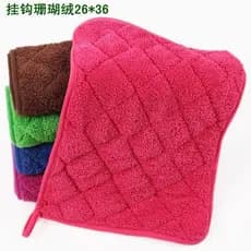 Pendurado duplo engrossado pano mão limpeza pano Coral velo microfibra pano Super absorvente sem fiapos