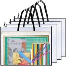Opret 2 Pack Bolsas De Portfólio De Arte De 19 X 25 Polegadas , Estojo De Armazenamento Com Alça E Zíper Organizadores D