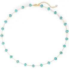 Colar Turquesa Criado Para Mulheres 14K Banhado A Ouro Frisado Coração Gargantilha Boho Colares Feitos À Mão Praia Verão