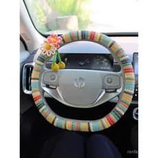 Capa de volante listrada para mulheres com decorações de margaridas e golfinhos, em seda gelada arco-íris, mini gaivota